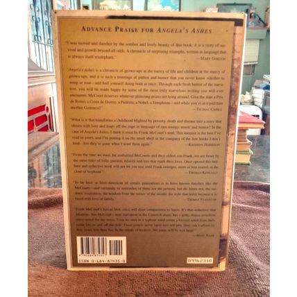 Angela's Ashes (The Frank McCourt Memoirs) By Frank McCourt 1996 4th Printing