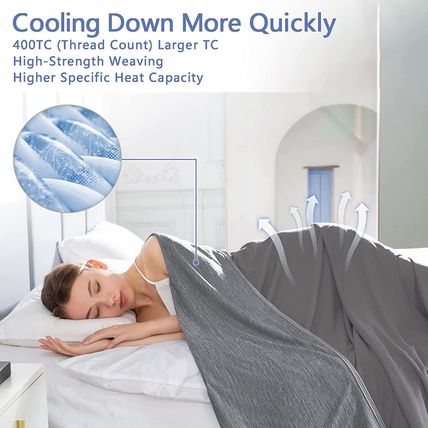 Topcee Cooling Blanket (90"X90"Queen Size) for Sweats Absorbs Heat to Keep Adult