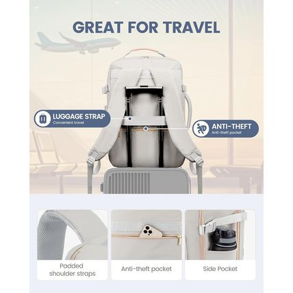 LOVEVOOK Carry on Travel Backpack, 40L Waterproof Large 17Inch Laptop Luggage Da