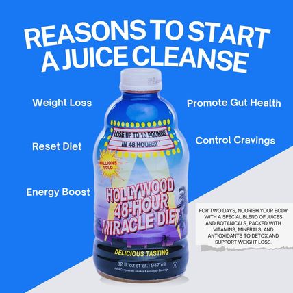 48-Hour Miracle Fruit Juice Cleanse Diet 4-Pack, Detox Cleanse for Weight Loss &