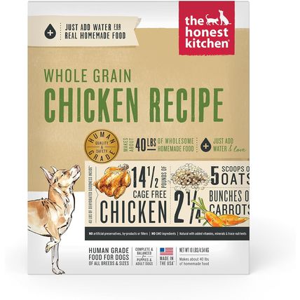 The Honest Kitchen Human Grade Dehydrated Whole Grain Dog Food – Complete Meal o