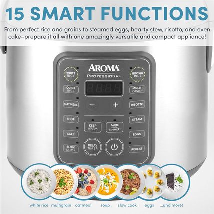 AROMA Professional Digital Rice Cooker, 10-Cup (Uncooked) / 20-Cup (Cooked), Mul