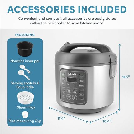 AROMA Professional Digital Rice Cooker, 10-Cup (Uncooked) / 20-Cup (Cooked), Mul
