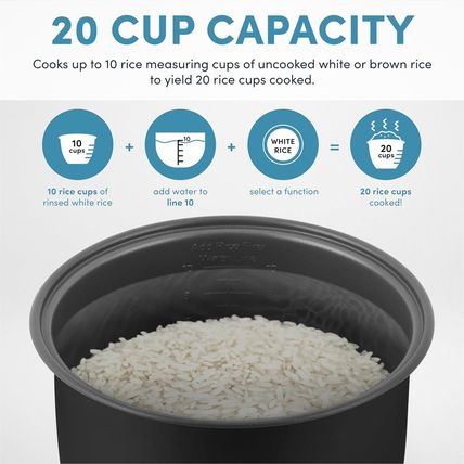 AROMA Professional Digital Rice Cooker, 10-Cup (Uncooked) / 20-Cup (Cooked), Mul