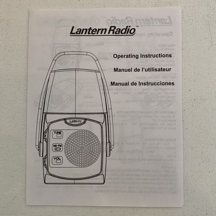 LED Lantern Radio AM/FM W Flashlight Chrome Plated AAA Batteries Brand New Black