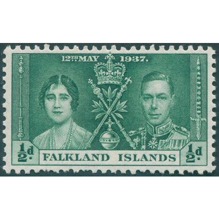 Falkland Islands 1937 ½d. green Coronation SG143 unused
