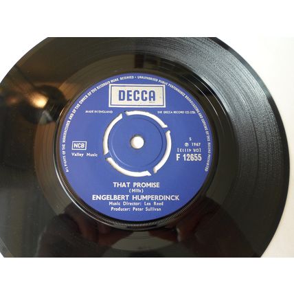 7" 1967. ENGELBERT HUMPERDINCK.THE LAST WALTZ.DECCA F 12655. NEAR MINT