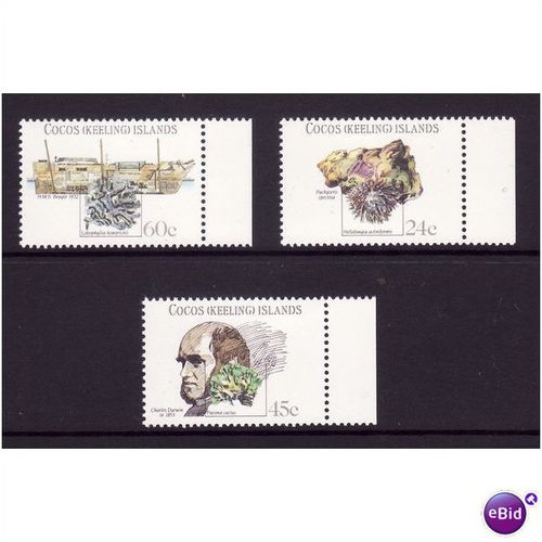 COCOS KEELING ISLANDS 1981 DARWIN SET 3 VALS U/M MINT