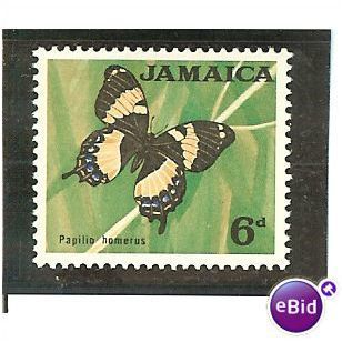 Jamaica 1964 6d Papilio Homerus Butterfly Mounted Mint MM SG 223 Sc 223