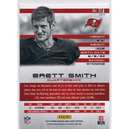 2014 Panini Rookies & Stars #114 Brett Smith RC Tampa Bay Buccaneers