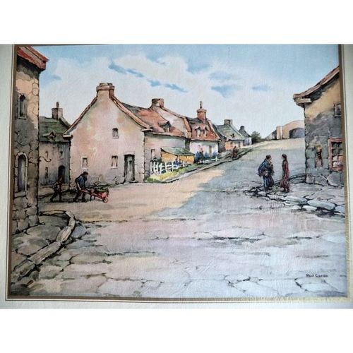 Vintage Paul Caron print Cote a Cotton Quebec Canada art Lithograph painting