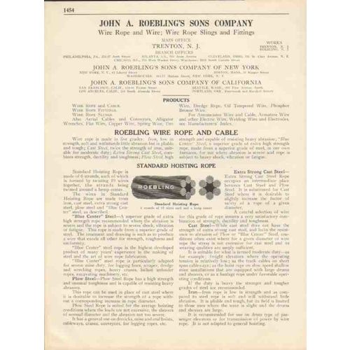 john a roebling sons company 1931 wire rope slings vintage catalog
