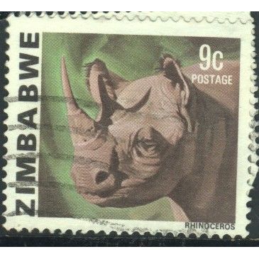 Zimbabwe 1980 - SG581 - 9c - White Rhinoceros - used
