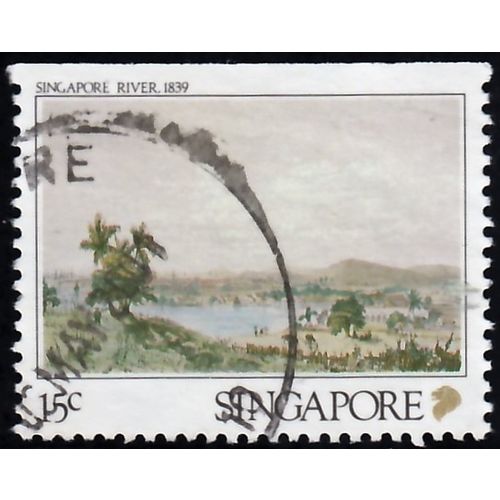 Singapore, 1990 15c Lithographs of Singapore, SG 615 (Scott #559), used