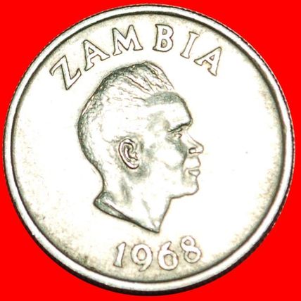 GREAT BRITAIN: ZAMBIA ★ 5 NGWEE 1968 FLOWER! LOW START★NO RESERVE