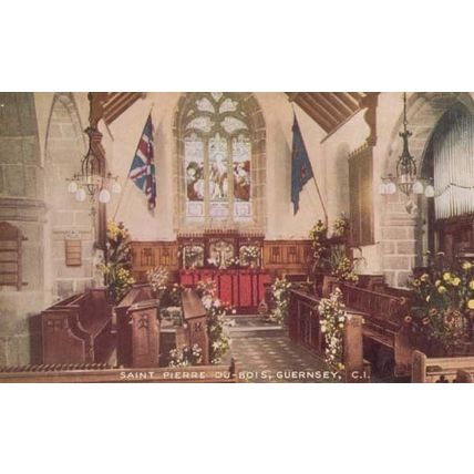 Saint Pierre Church Interior Guernsey Postcard