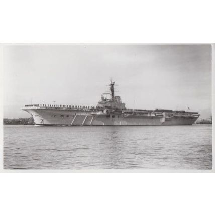 HMS Bulwark Navy Military War Ship Vintage Plain Back Postcard Old Photo