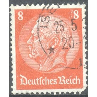 Germany 1934 - 8pf orange red - President Von Hindenburg - used 2