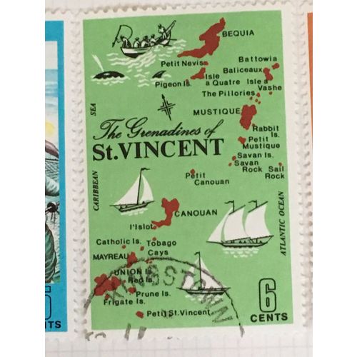 St Vincent 1971 Tourism 6c Grenadines Map Used SG 332 Sc 326 postage stamp