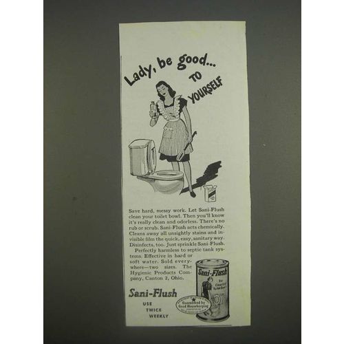1947 Sani-Flush Toilet Cleaner Ad - Lady, be good to yourself