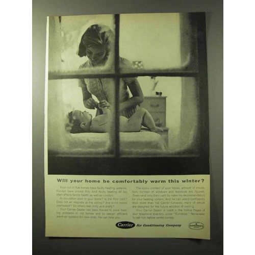 1964 Carrier Air Conditioning Ad - Warm This Winter