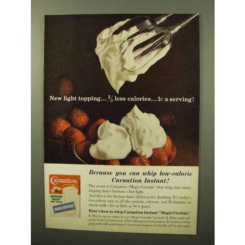 1964 Carnation Instant Nonfat Dry Milk Ad - Topping