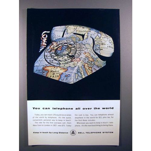 1964 Bell Telephone Ad - Can Telephone All Over the World