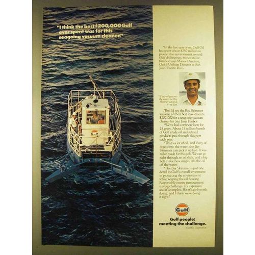 1980 Gulf Oil Ad - Seagoing Vacuum Cleaner