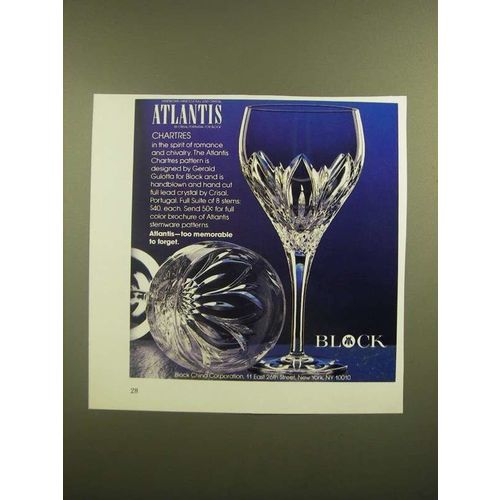 1988 Block Atlantis Chartres Crystal Ad