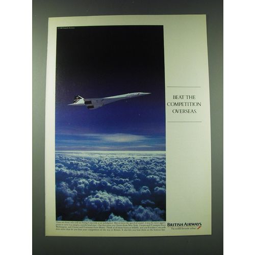 1989 British Airways Ad - Beat the competition overseas