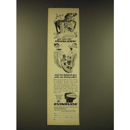 1961 Evinrude Outboard Motor Ad - Got teen age problems?