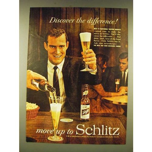 1961 Schlitz Beer Ad - Discover the difference