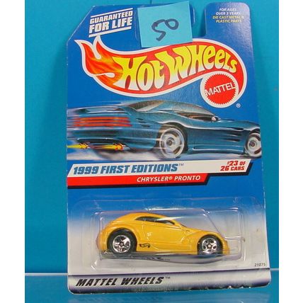 50 HOT WHEELS 1999 FIRST EDITIONS #928 YELLOW CHRYSLER PRONTO #23/26 ON CARD