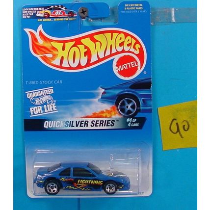 C90 HOT WHEELS QUICK SILVER SERIES T-BIRD STOCK CAR #548 LIGHTNING NEW ON CARD