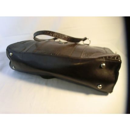 ColdWater Creek GWP Juliana Croco, Brown ManMade Tote, NEW W/Tag*