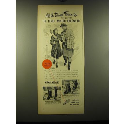 1948 Ball-Band Pullover and Sheboygan Boots Ad - All the fun and fashion too