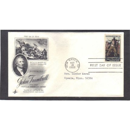 FDC Art Craft 1361 6c John Trumbull (Cachet-Typed/A) CV40697