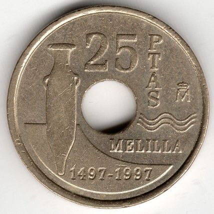 Spain : 25 Pesetas 1997 Melilla (2)