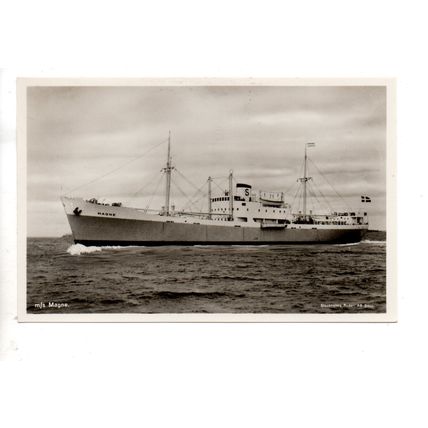 REAL PHOTO SHIPPING POSTCARD OF STOCKHOLM REDERI SVEA SHIP M.S.MAGNA (3795)
