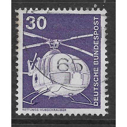 GERMANY 1975 30pf LILAC RESCUE HELICOPTER SG 1742 FINE USED#2