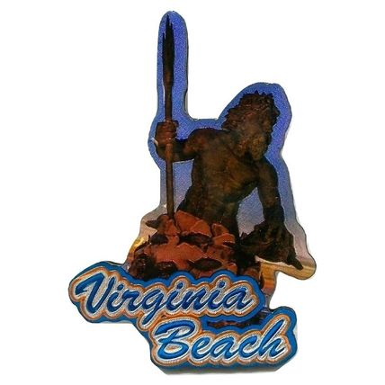 Virginia Beach with Neptune Artwood Fridge Magnet