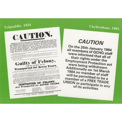 Tolpuddle 1834 Cheltenham 1984 Martyrs Release Postcard
