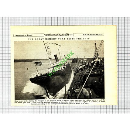 City Of Weatherford Ship Launch - c.1930s Cutting