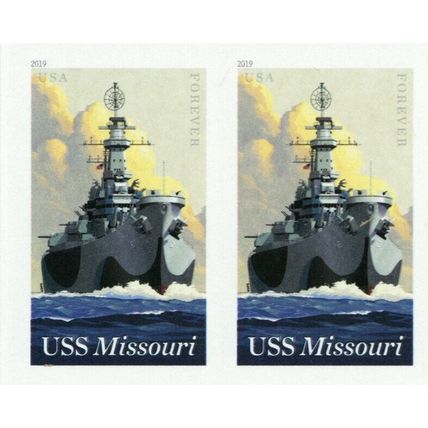 5392a, USS Missouri RARE Imperforate Pair Major Error With PSE - Stuart Katz