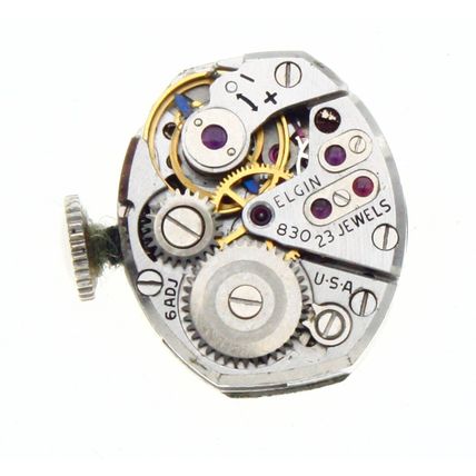 Elgin 830 Vintage Watch Movement 23 Jewels Size 20/0s Runs Good Balance