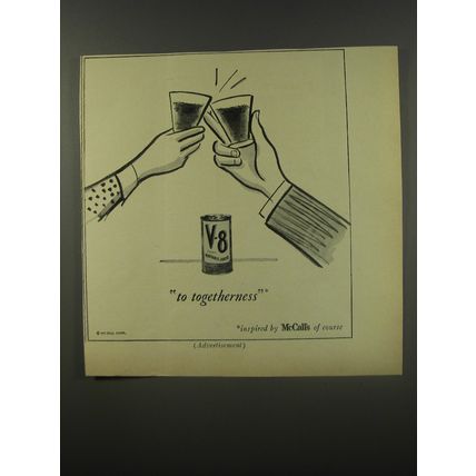 1956 McCall's Magazine Ad - V-8 Vegetable Juice to Togetherness