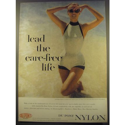 1956 Du Pont Nylon Advertisement - Jantzen swimsuit - Lead the Care-Free life