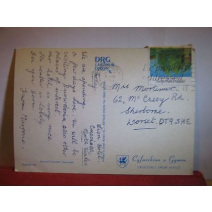 multiview, CRICCIETH, GWYNEDD, WALES ..used postcard 1986 pm =