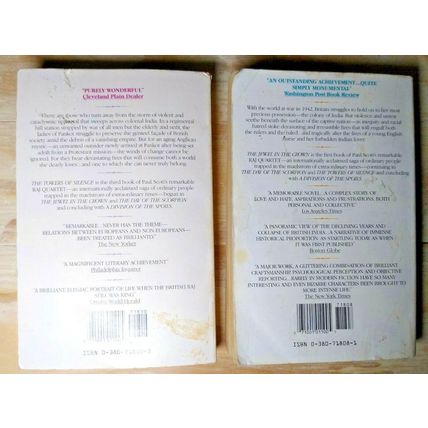 (2) The Raj Quartet "Jewel in The Crown" "Towers of Silence" Paul Scott Books