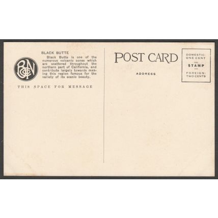 Black Butte, Shasta Route SPRR, California, c.1910 - Brown News Co Postcard